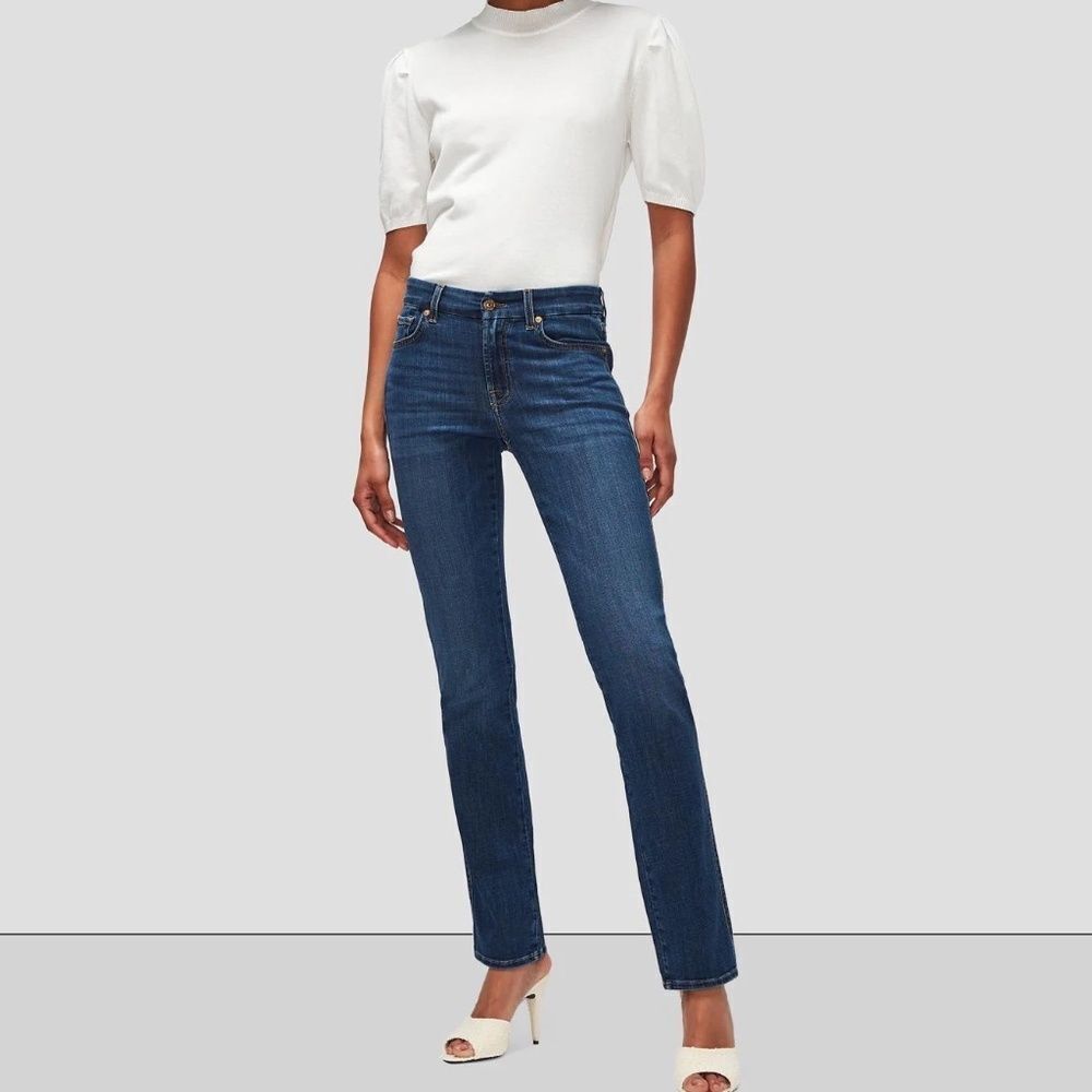 7 For All Mankind Kimmie Straight‎ Leg Jeans Duchess Wash Sz 25